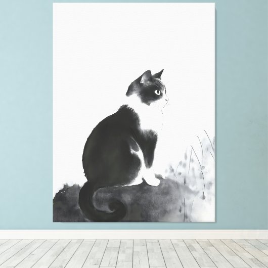 Schattigee Cat Home Decor Canvas Art Wall Art Afdruk (Insitu (Houten vloer))