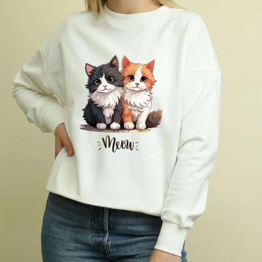 Schattigee Cat Hoodie - "Meow Twin Cats"