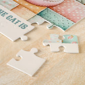 Schattigee Cat House Quilt Patchwork Pastel Custom Legpuzzel (Zijkant)