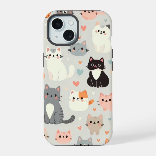 Schattigee Cat iPhone 15 Hoesje (Achterkant)