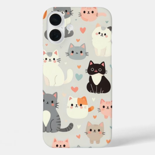 Schattigee Cat iPhone 16 Plus Hoesje (Achterkant)