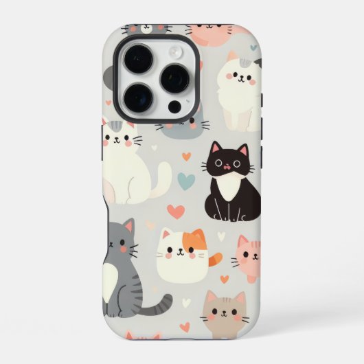Schattigee Cat iPhone 16 Pro Hoesje (Achterkant)