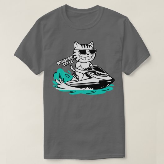 Schattigee Cat Jet Skiën Zomer Grappig cadeau T-shirt (Design voorkant)