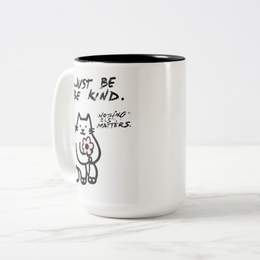 Schattigee Cat "Just Be Kind" koffie Mok – Positie (Voorkant links)