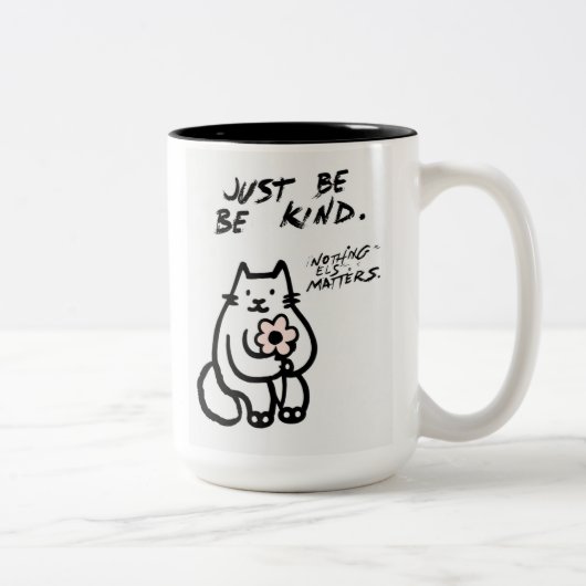 Schattigee Cat "Just Be Kind" koffie Mok – Positie (Rechts)