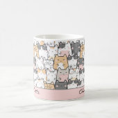 Schattigee Cat Kawaii Pattern Coffee Mok (Center)