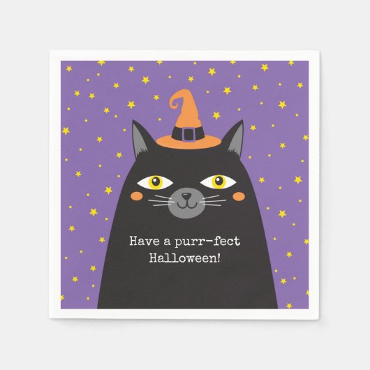 Schattigee Cat Kinder Halloween Party Papier serve Servet (Voorkant)