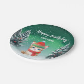 Schattigee Cat Kitten Kerstboom verjaardagsfeestje Papieren Bordje (Gekanteld)