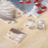 Schattigee Cat Kitten Winter Kerstmis Custom Name Legpuzzel (Zijkant)