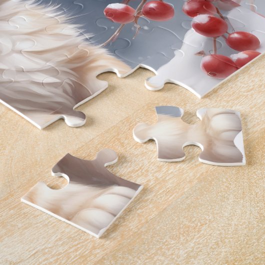 Schattigee Cat Kitten Winter Kerstmis Custom Name Legpuzzel (Zijkant)