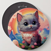Schattigee CAT-knop Ronde Button 6,0 Cm (Voorkant /achterkant)