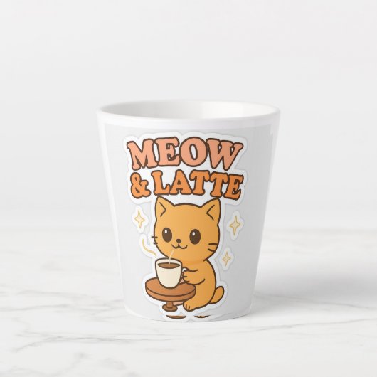 Schattigee Cat Latte Mok, kleine koffiekop Latte Mok (Voorkant)