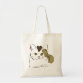Schattigee Cat Line Art - Mauw is de tijd Tote Bag (Voorkant)
