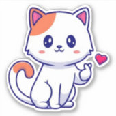 Schattigee Cat Love Hand Sign-57577 Sticker (Voorkant)
