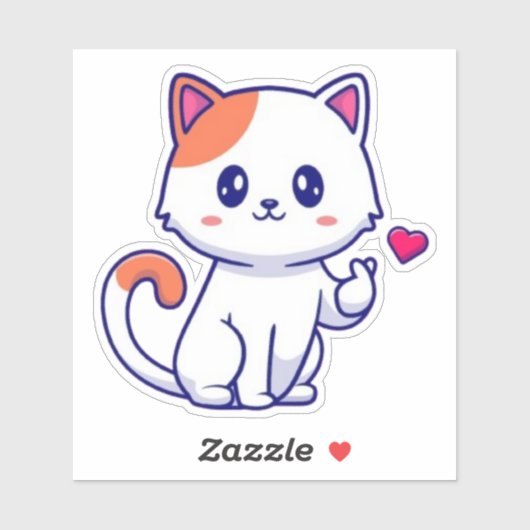 Schattigee Cat Love Hand Sign-57577 Sticker (Vel)