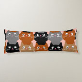 Schattigee Cat Lover Feline Huisdieren Grijs Roze Lichaamskussen (Achterkant)