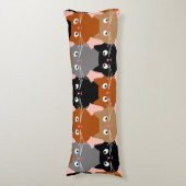 Schattigee Cat Lover Feline Huisdieren Grijs Roze Lichaamskussen (Voorkant Verticaal)