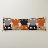 Schattigee Cat Lover Feline Huisdieren Grijs Roze  Lichaamskussen (Voorkant)