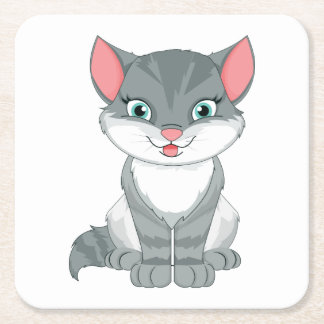 Schattigee Cat Lover Gift Grijs Kat Grijs Tabby Ki Kartonnen Onderzetters