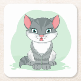Schattigee Cat Lover Gift Tabby Kat Mama Cartoon K Kartonnen Onderzetters