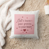 Schattigee Cat Lover Paw Prints Oprechte Quote Kussen (Deken)