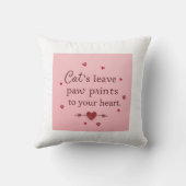 Schattigee Cat Lover Paw Prints Oprechte Quote Kussen (Achterkant)
