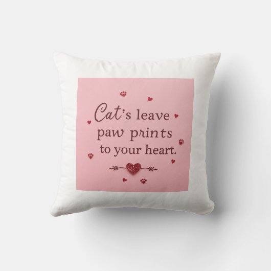 Schattigee Cat Lover Paw Prints Oprechte Quote Kussen (Achterkant)