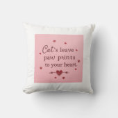 Schattigee Cat Lover Paw Prints Oprechte Quote Kussen (Voorkant)