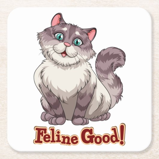 Schattigee Cat Lover Tiger Grey Kat Feline Goede K Kartonnen Onderzetters (Voorkant)