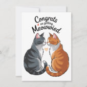 Schattigee Cat Lover Wedding Gefeliciteerd Verlovi Kaart (Voorkant)