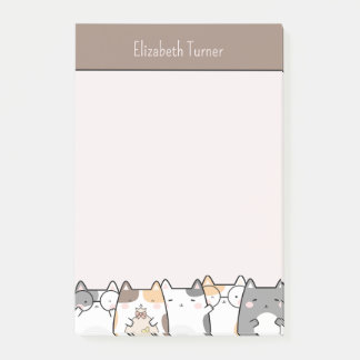 Schattigee Cat Lovers Roze en Bruin Kinder Geperso Post-it® Notes