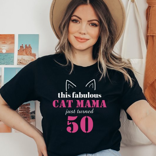Schattigee Cat mama 50ste verjaardag T-shirt