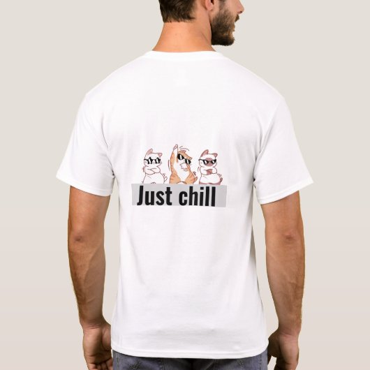 Schattigee cat Mannen basic T-shirt (Achterkant)