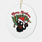 Schattigee Cat Meow Christmas Funny Pet Keramisch Ornament (Links)