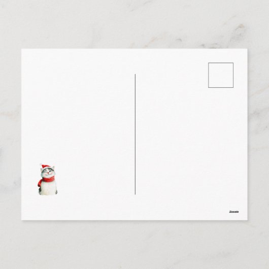 Schattigee Cat Merry Christmas Post Kaart (Achterkant)