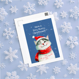 Schattigee Cat Merry Christmas Post Kaart