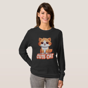 "Schattigee Cat Mode Print – Stijlvol Kat Design v T-shirt