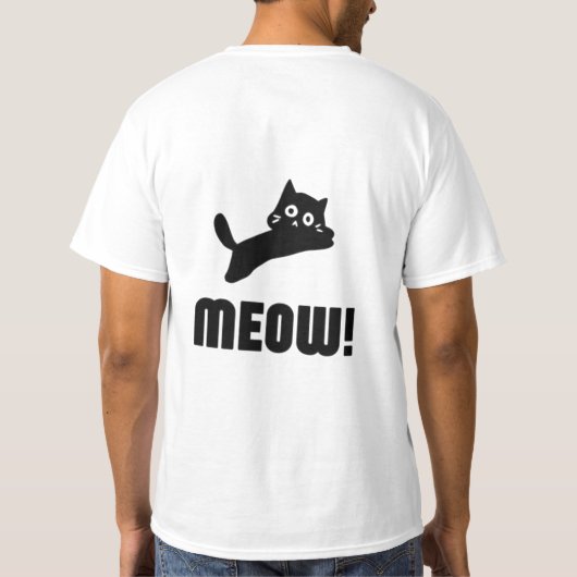 Schattigee Cat Mode Print – Stijlvol Kat Ontwerp v T-shirt (Achterkant)