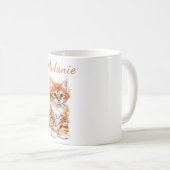 Schattigee Cat Mok met aangepaste naam (Voorkant rechts)