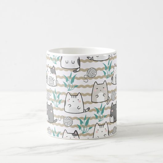 Schattigee Cat Mok - Speelse Kittens met garen (Center)