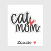 Schattigee Cat Mom Contour Custom-Cut Sticker (Vel)