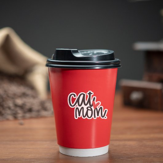 Schattigee Cat Mom Contour Custom-Cut Sticker