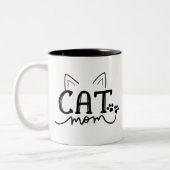 Schattigee Cat Mom Two-Tone Coffee Mok (Links)
