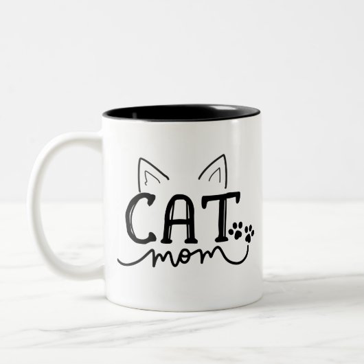 Schattigee Cat Mom Two-Tone Coffee Mok (Links)