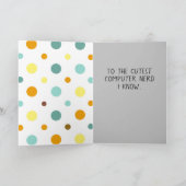 Schattigee Cat Nerd Bril Happy Birthday Wenskaart Kaart (Binnen)