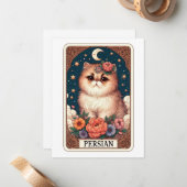 Schattigee Cat Note Kaart Notitiekaartje (Voorkant / Achterkant in situ)