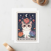 Schattigee Cat Note Kaart Notitiekaartje (Voorkant / Achterkant in situ)