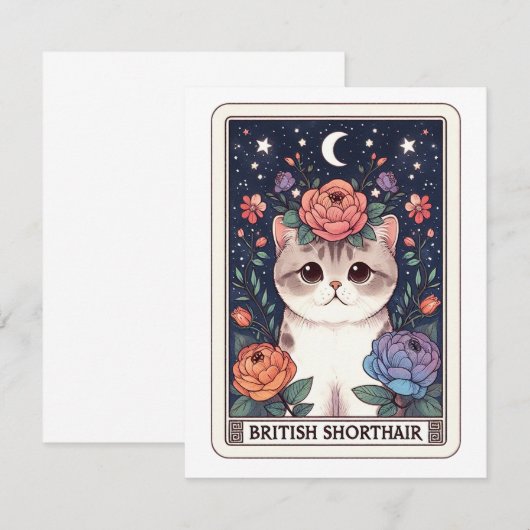 Schattigee Cat Note Kaart Notitiekaartje (Voorkant / Achterkant)