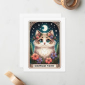 Schattigee Cat Note Kaart Notitiekaartje (Voorkant / Achterkant in situ)