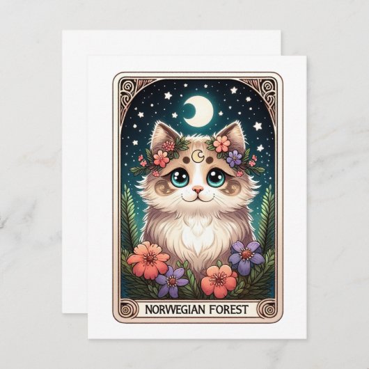 Schattigee Cat Note Kaart Notitiekaartje (Voorkant / Achterkant)